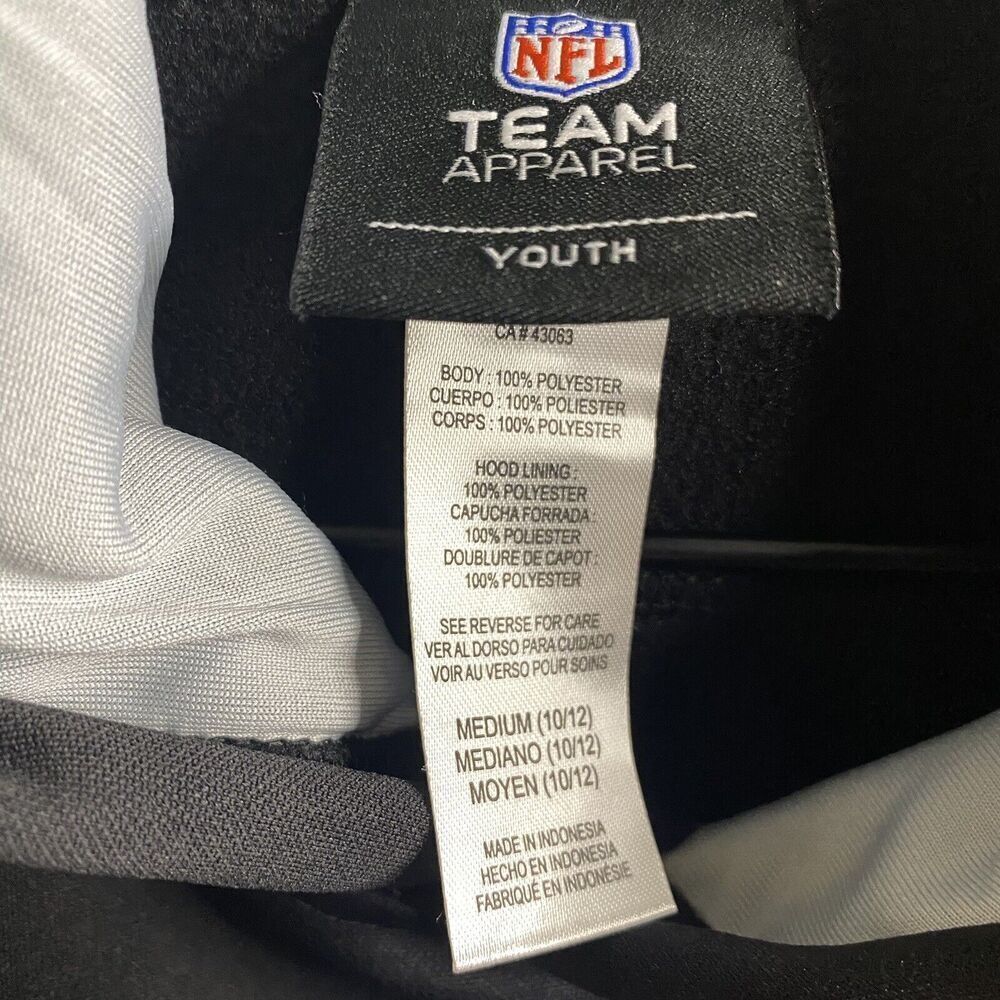 Las Vegas Raiders Youth MEDIUM NFL  Black Pullover‎ Hoodie NEW With Tags - Picture 3 of 6